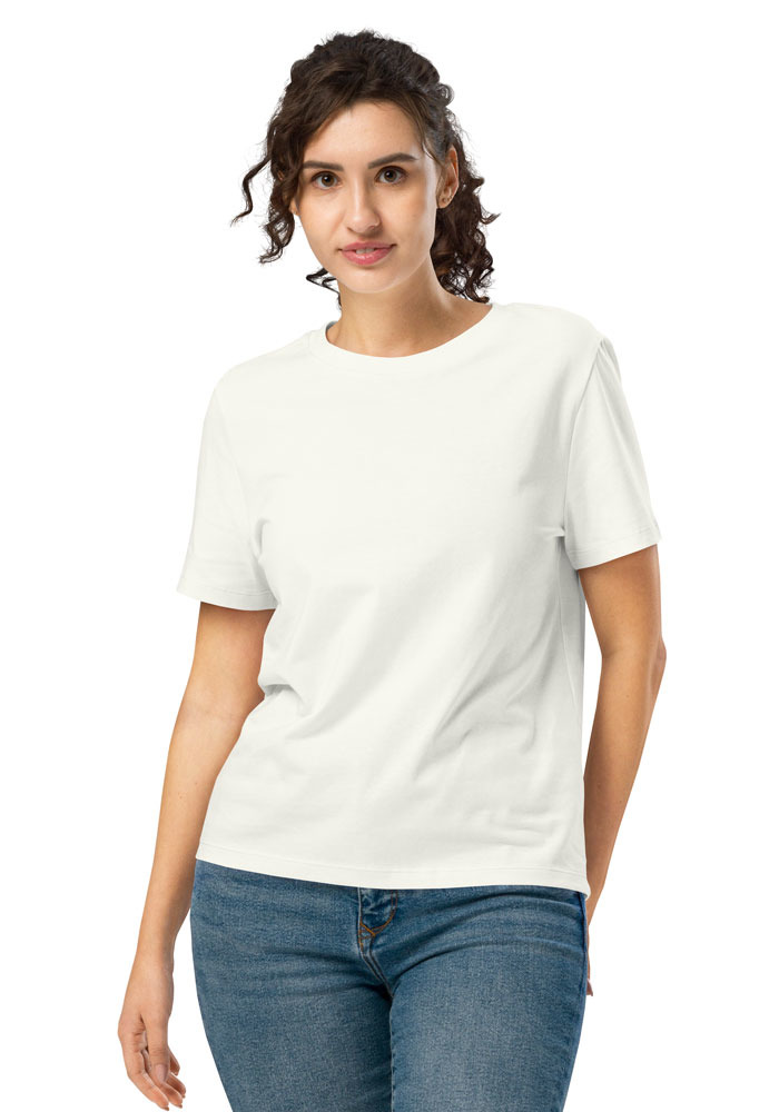 The Muser Tee, women's — organic white t-shirt